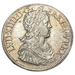 Louis XIV - Ecu à la  mèche longue 1653 A Paris