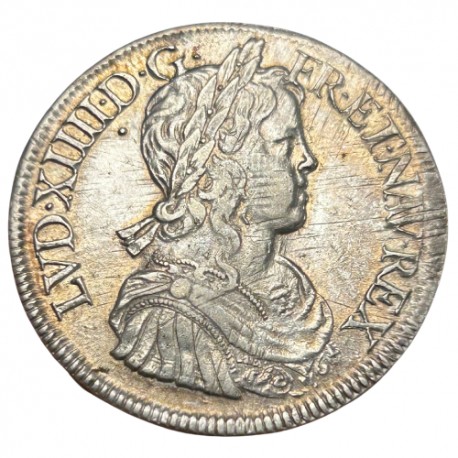 Louis XIV - Ecu à la  mèche longue 1653 A Paris