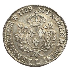 Louis XVI - Ecu aux lauriers 1789 L Bayonne