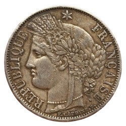 5 francs Cérès 1870 A - Paris avec légende.