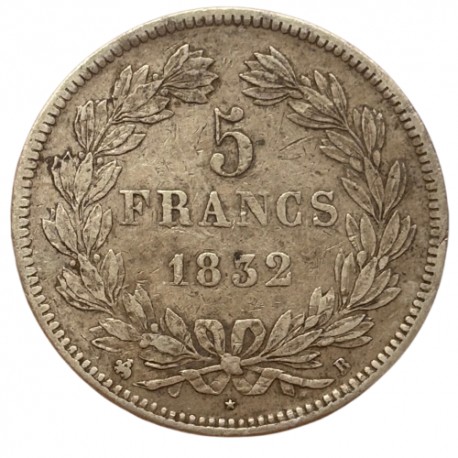 5 francs Louis Philippe Ier 1832 B Rouen