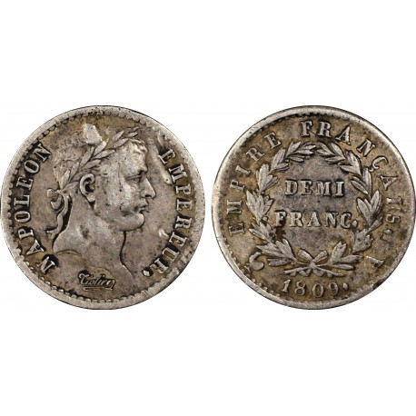 Demi franc Napoléon Ier 1809 A