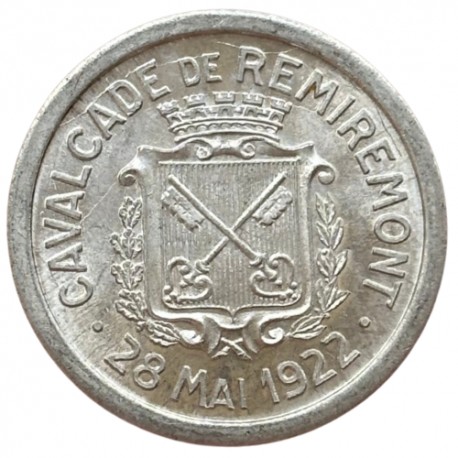 Monnaie de nécéssité - 25 cts cavalcade de Remiremont 1922