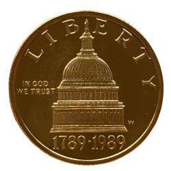 États Unis - 5 dollars Liberty "bicentenaire du Congré" 1989