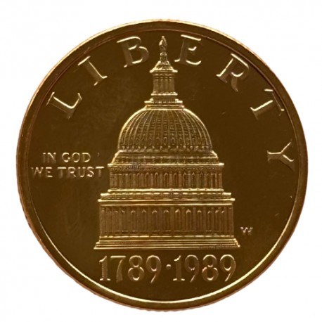 États Unis - 5 dollars Liberty "bicentenaire du Congré" 1989