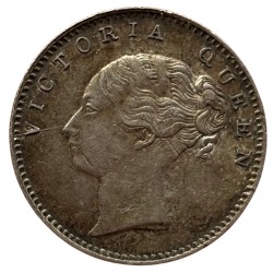 Inde Britanique (compagnie des Indes orientales) - Demie roupie Victoria 1840