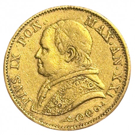 Vatican - 20 lires Pie IX - 1866 R an XXI