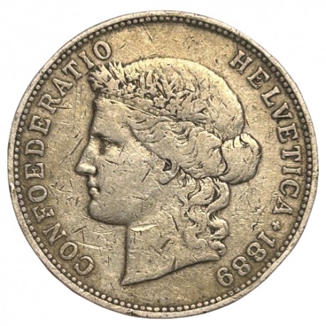 Suisse - 5 francs Helvetia 1889 B Berne