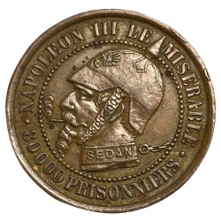Monnaie satirique - Napoléon III 1870 - Module de 5 centimes