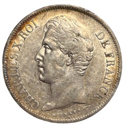 5 francs Charles X 1830 A Paris (tranche en creux)