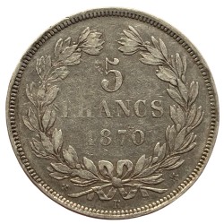 5 francs Cérès 1870 K sans légende