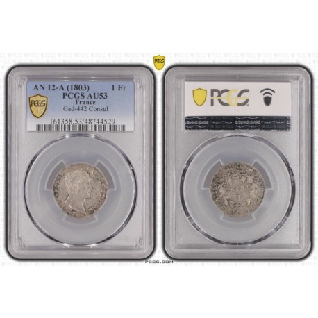 1 franc Bonaparte premier consul an 12 A - AU53