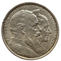 Allemagne - Bade - 5 mark 1906 "Noce d'or Frédéric et  Louise" Karlsruhe