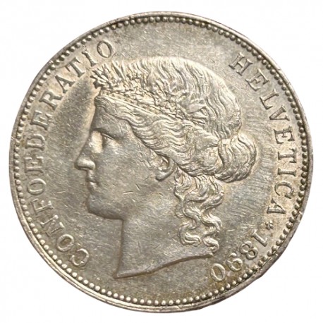 Suisse - 5 francs Helvetia 1890 B Berne