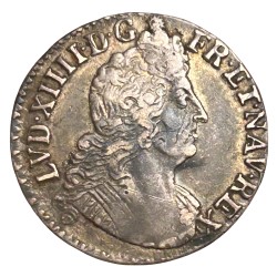 Louis XIV - Quart d'écu aux 8L deuxième type 1705 B Rouen