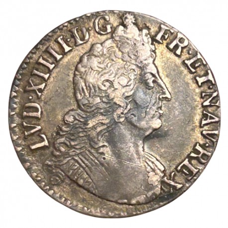 Louis XIV - Quart d'écu aux 8L deuxième type 1705 B Rouen