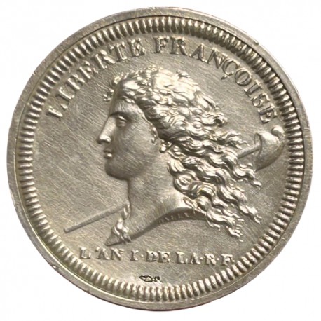 Médaille argent refrappe de l'essai de Galle 1792