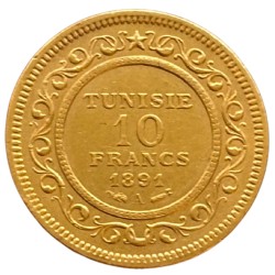 Tunisie - 10 francs 1891 A Paris
