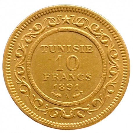 Tunisie - 10 francs 1891 A Paris