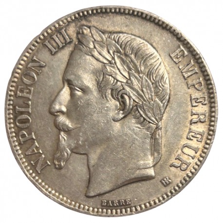 5 francs Napoléon III 1868 BB Strasbourg