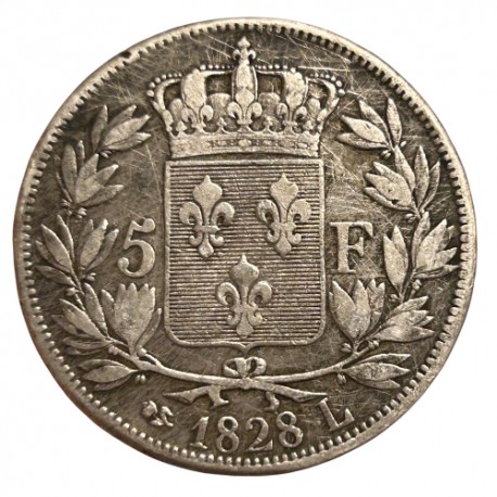 5 francs Charles X 1828 L Bayonne