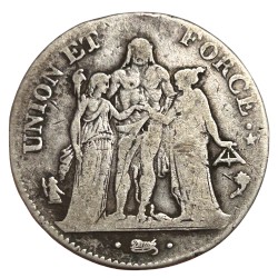 5 francs Union et Force an 4 A Paris (union serrée)