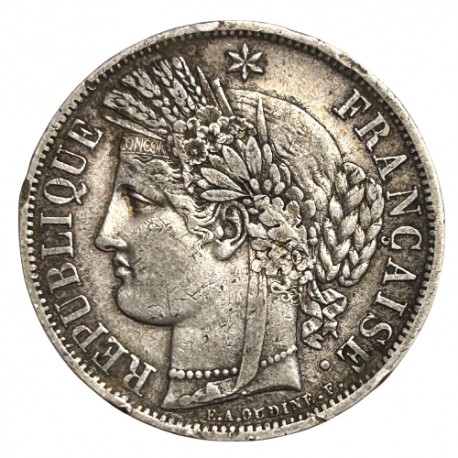 5 francs Cérès 1849 BB Strasbourg