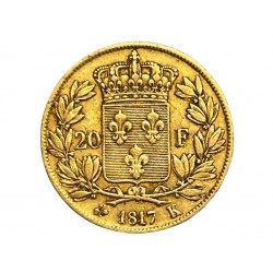 20 francs Louis XVIII - 1817 K Bordeaux