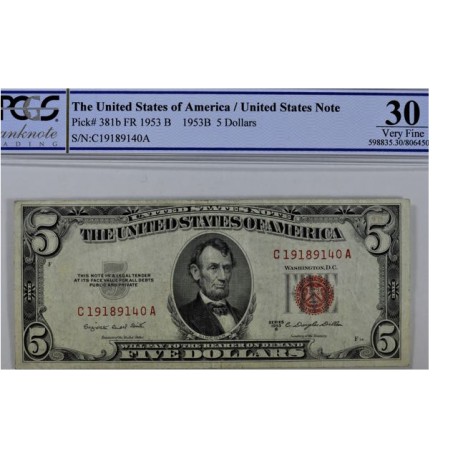 Billet de 5 dollars - 1953 B